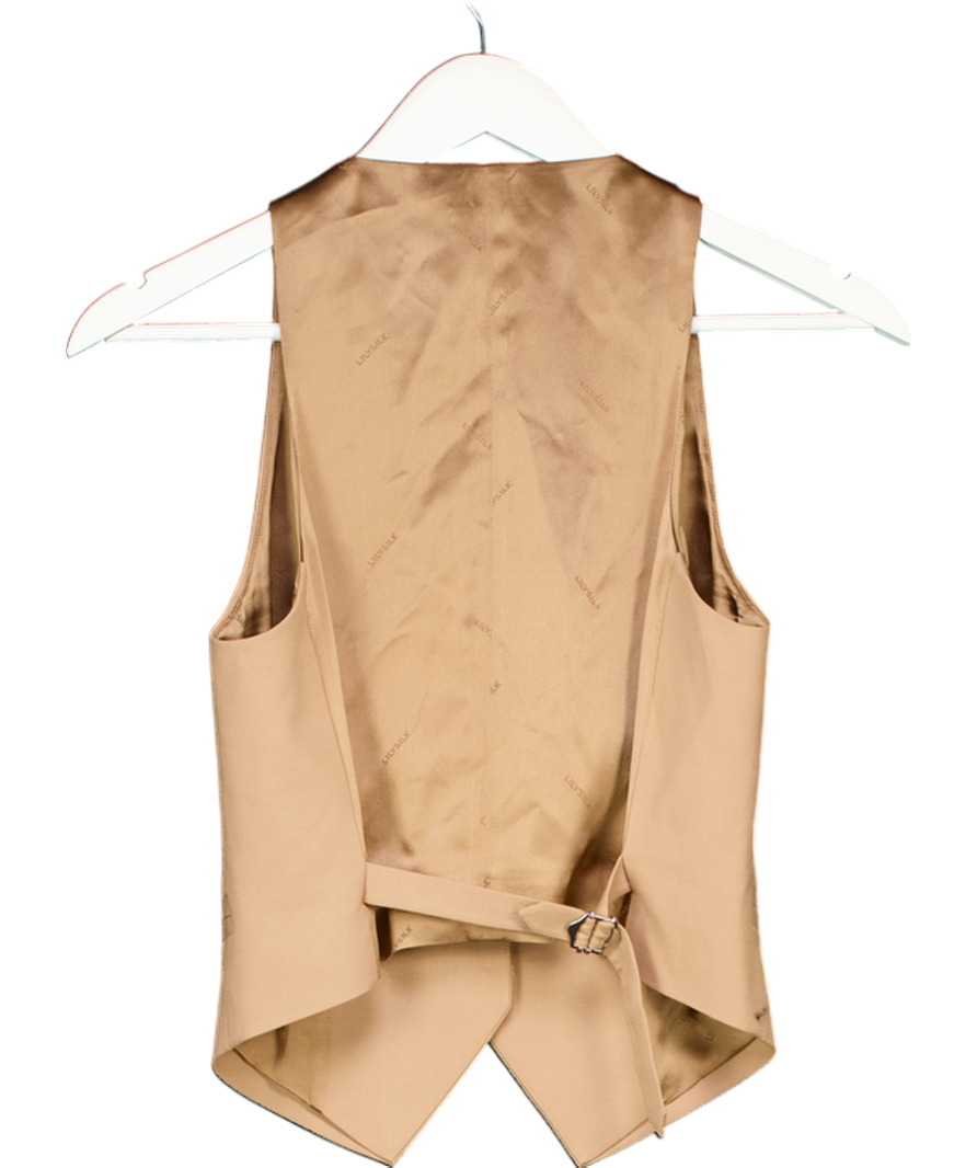 Lilysilk Beige Camel Waistcoat Top UK 8