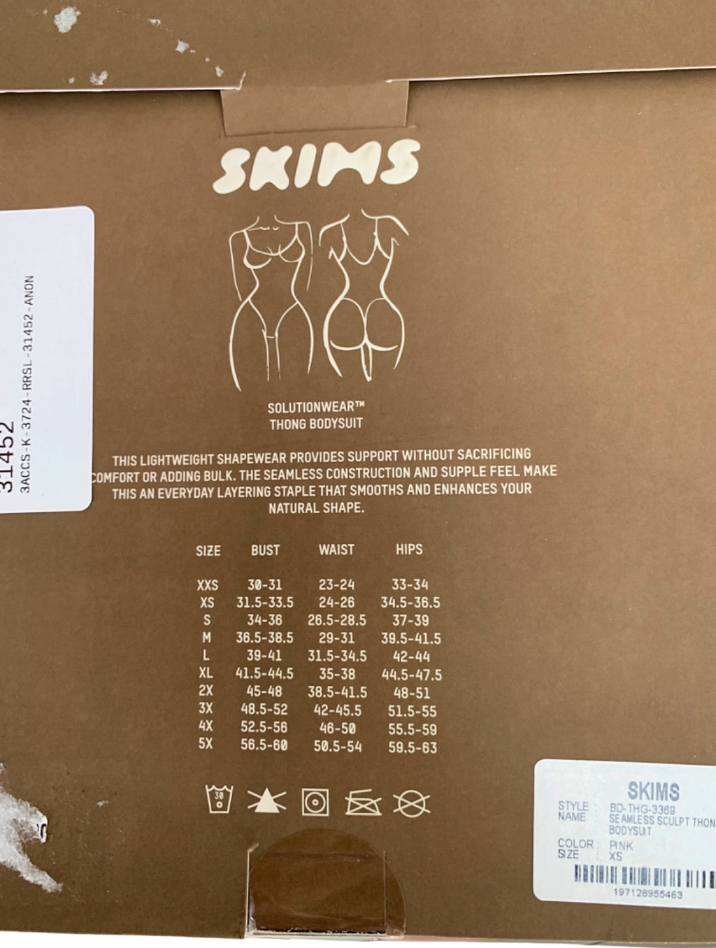 SKIMS Sugar Pink Seamless Sculpt Thong Bodysuit UK XS