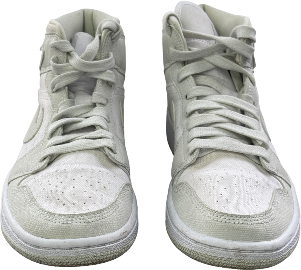 Nike Jordan 1 White /mid Spruce Aura Canvas High Top Trainers UK 5 EU 38 👠