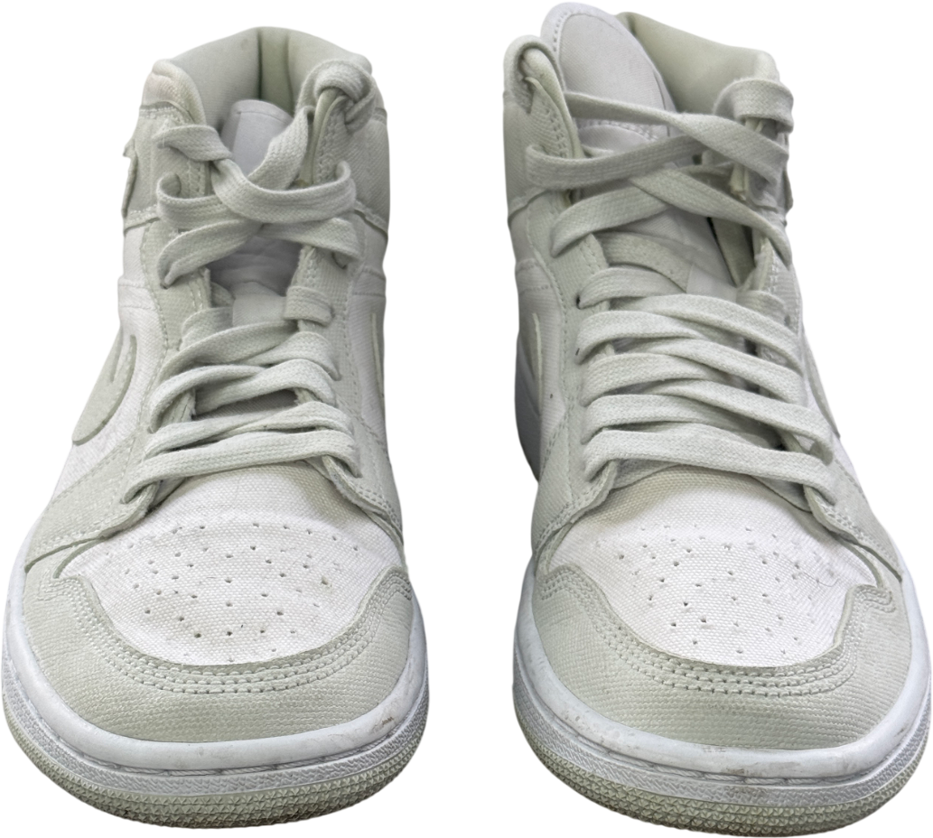 Nike Jordan 1 White /mid Spruce Aura Canvas High Top Trainers UK 5 EU 38 👠