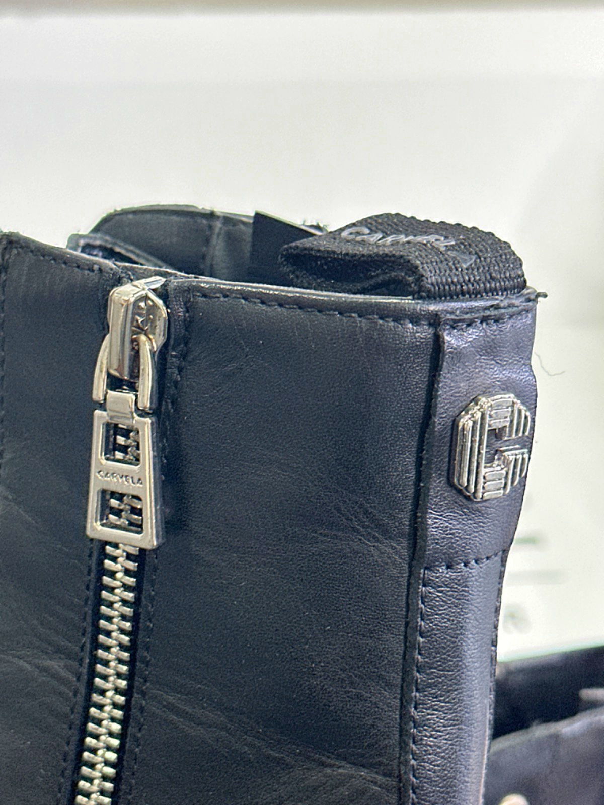 Carvela Black Leather Strategy 2 Ankle Boots UK 4