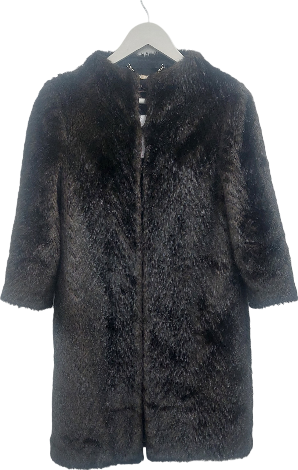 Ted Baker Brown Faux Fur Coat UK XS