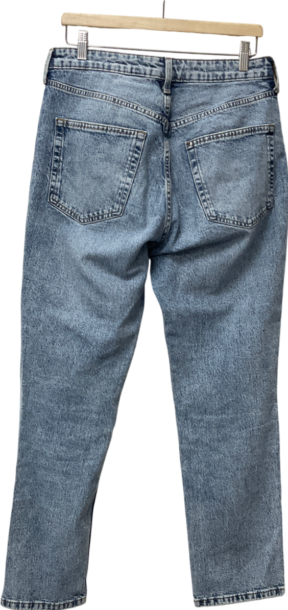 Blue High Waisted Vintage Straight Leg Jeans UK 14