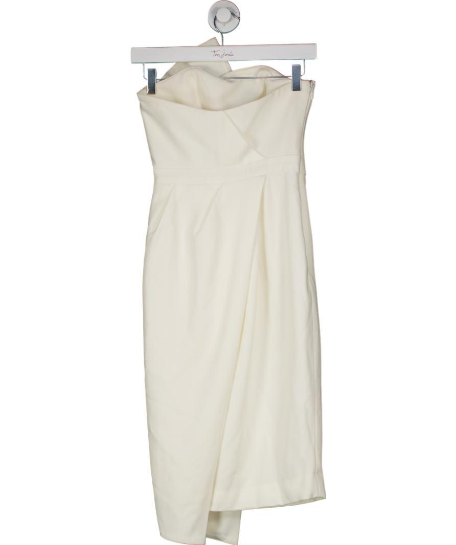 House of CB Cream Uma Fold Front Mini Dress UK XS