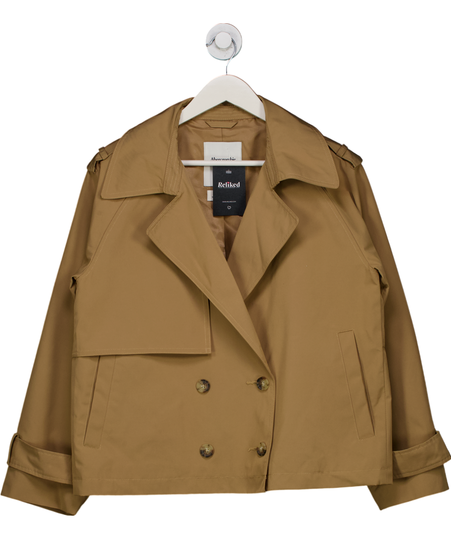 Abercrombie & Fitch Beige Relaxed Short Trench Coat UK M