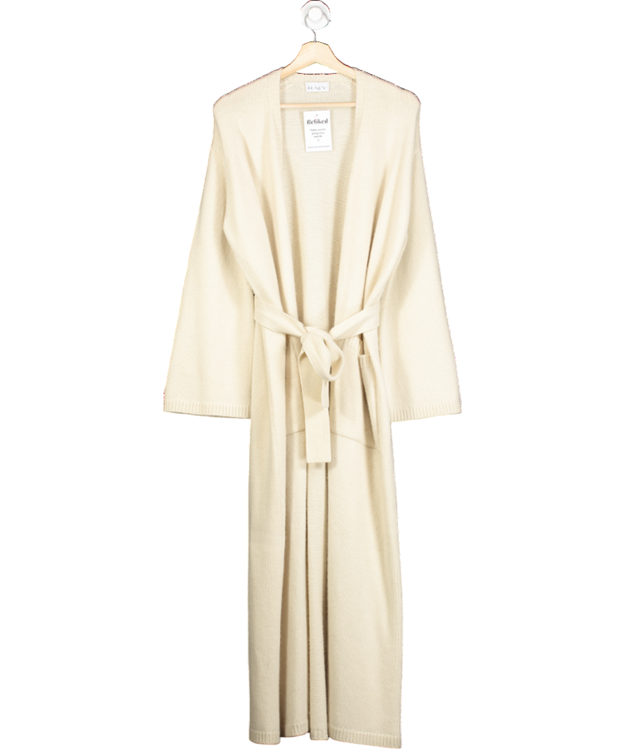 Raey Cream Responsible Cashmere-blend Long Cardigan UK XXS-XS