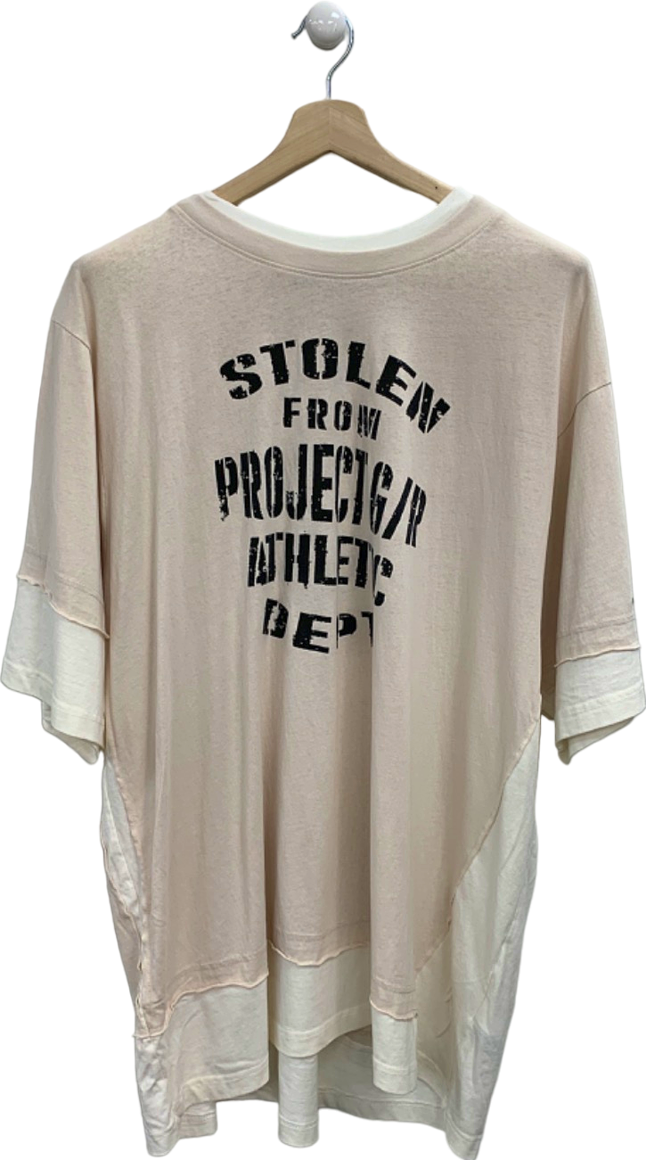 Project G/R Ivory Trompe-L'Oeil Double T-Shirt One Size