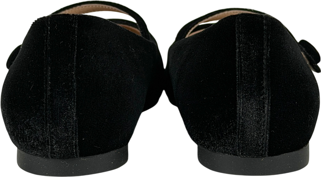 Age Of Innocence Black Thea Velvet Flats UK 7 EU 40 👠