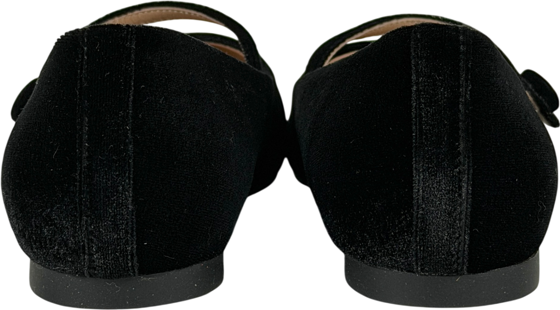 Age Of Innocence Black Thea Velvet Flats UK 7 EU 40 👠