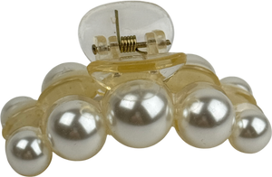 Cream Pearl Embellished Small Claw Clip