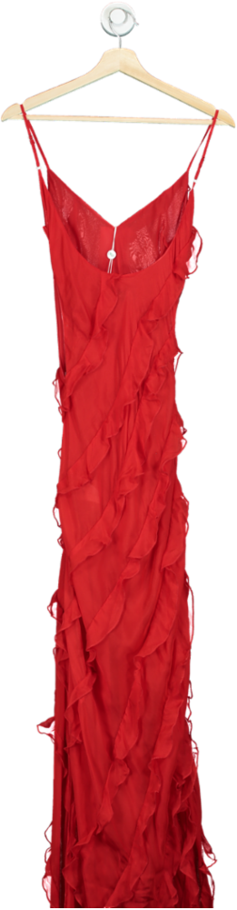 Rat & Boa Red Frilled Cecilia Maxi Dress UK XS