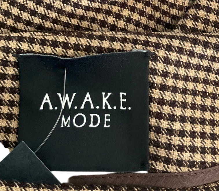 a.w.a.k.e mode Brown Trousers With Side And Frontal Slits Gingham Eu 36 UK 8