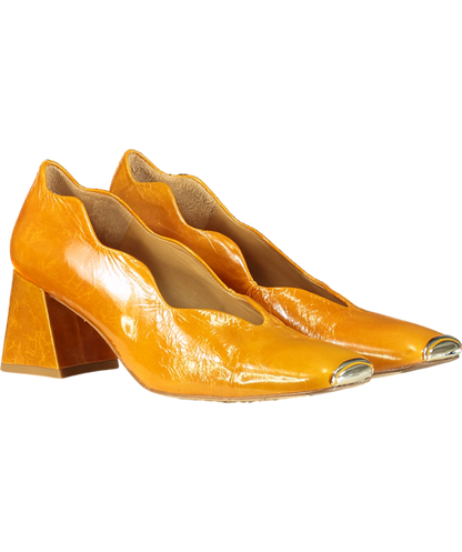 miista Orange Patent Metal Toe Mules UK 8 EU 41 👠