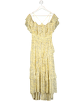 Ulla Johnson Penninah Cold-shoulder Ruffled Floral-print Silk-georgette Dress In Yellow UK 10