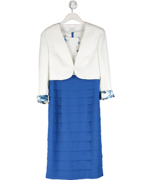 Cappelli Condici Blue Occasion Dress And Bolero Jacket Set UK 12