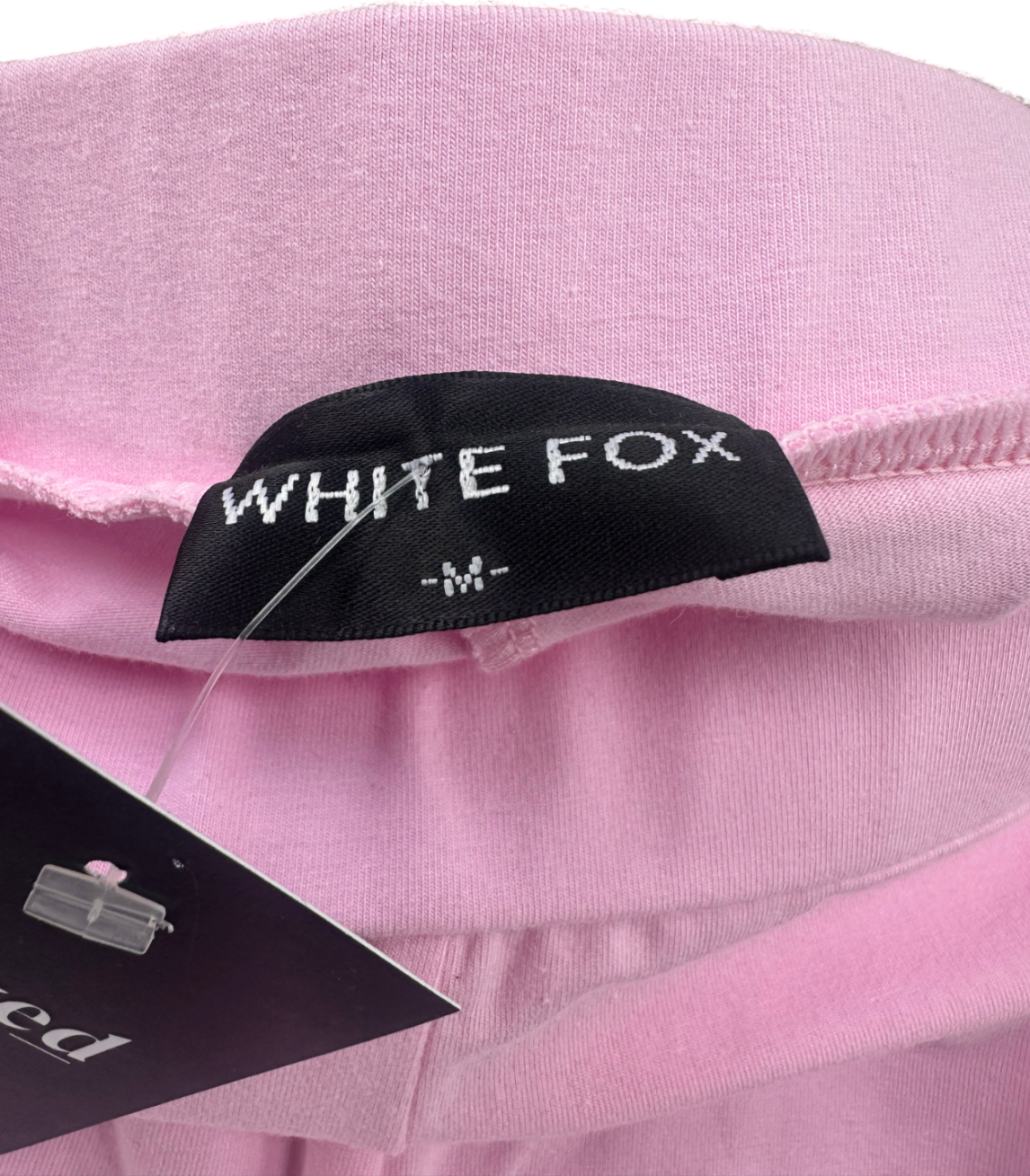 White Fox With Love Bike Shorts Baby Pink UK M