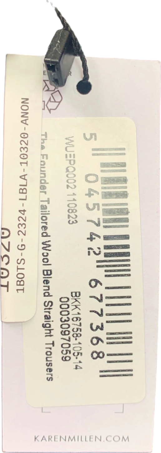 Karen Millen Black The Limited Tailored Wool-Blend Straight Trousers UK 8