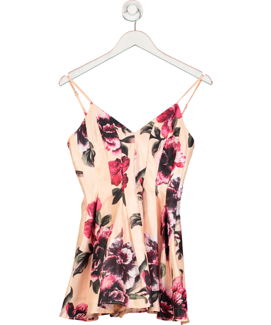 keepsake Pink Mini Floral Flared Playsuit UK S
