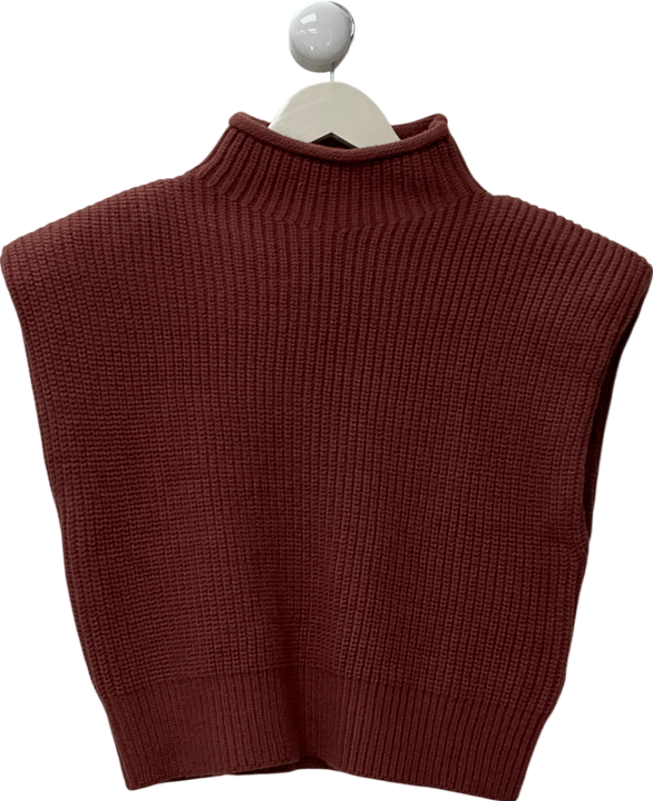 ZARA Red Knitted Sleeveless Tank Top UK S