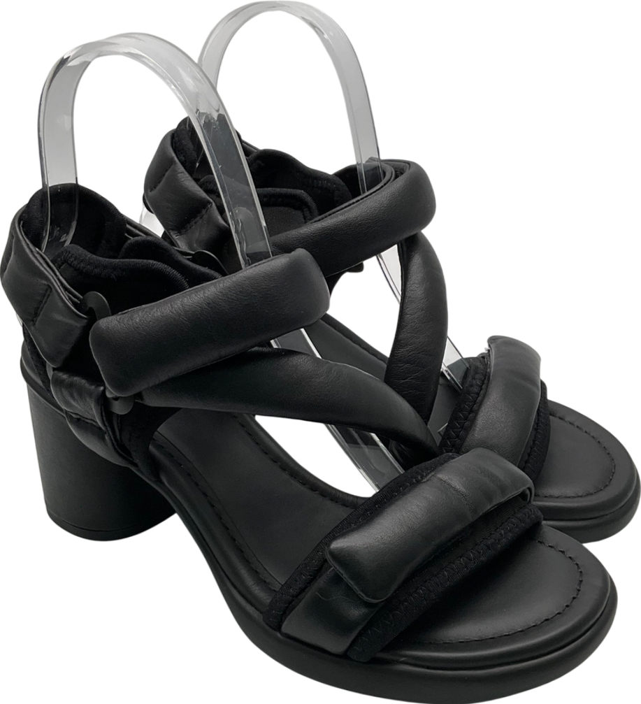 ecco Black Leather Heeled Strappy Sandals UK 4 EU 37 👠