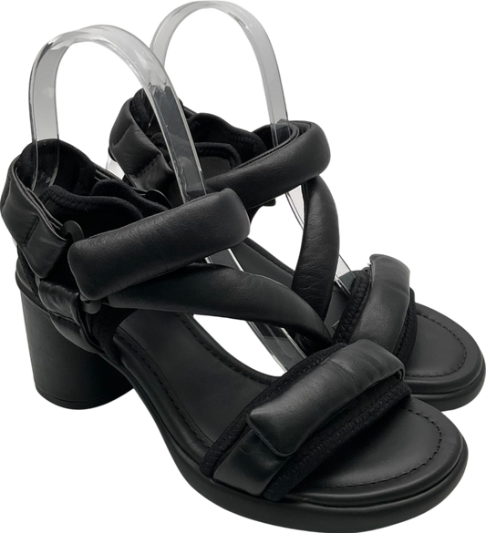 ecco Black Leather Heeled Strappy Sandals UK 4 EU 37 👠