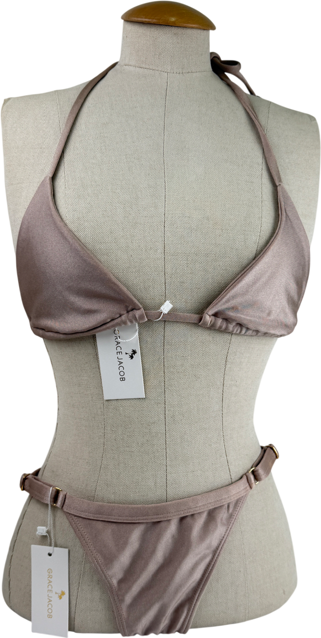 GRACE JACOB Metallic Stella Shimmer Bikini UK XS