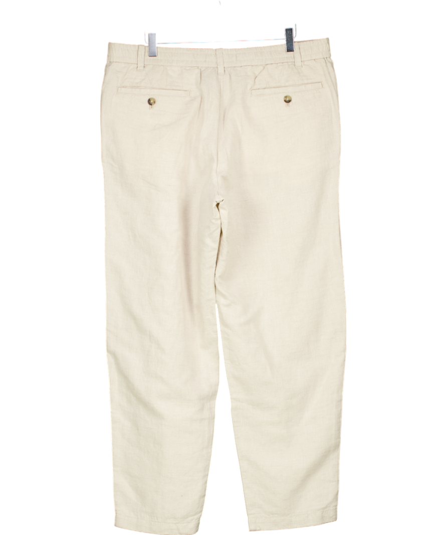 MANGO Beige Romelino Slim Fit Trousers With Drawstring W36