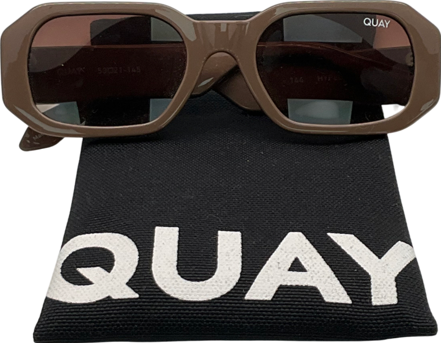 QUAY Brown Hyped Up Sunglasses In Original Case One Size