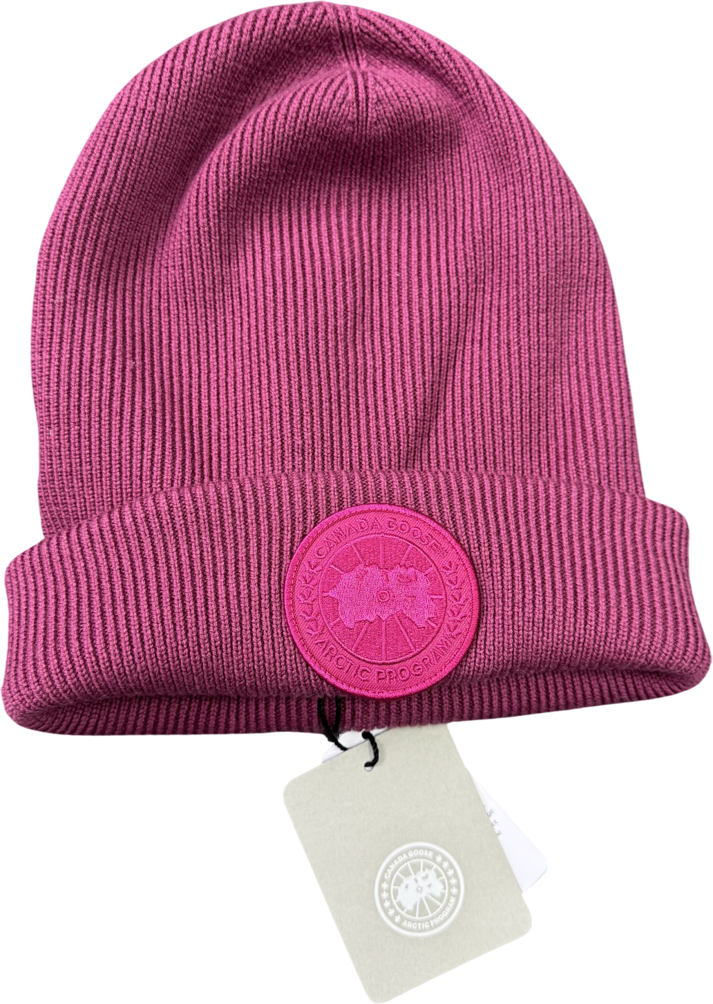 CANADA GOOSE Pink Arctic Toque Garment Dye Beanie City Magenta