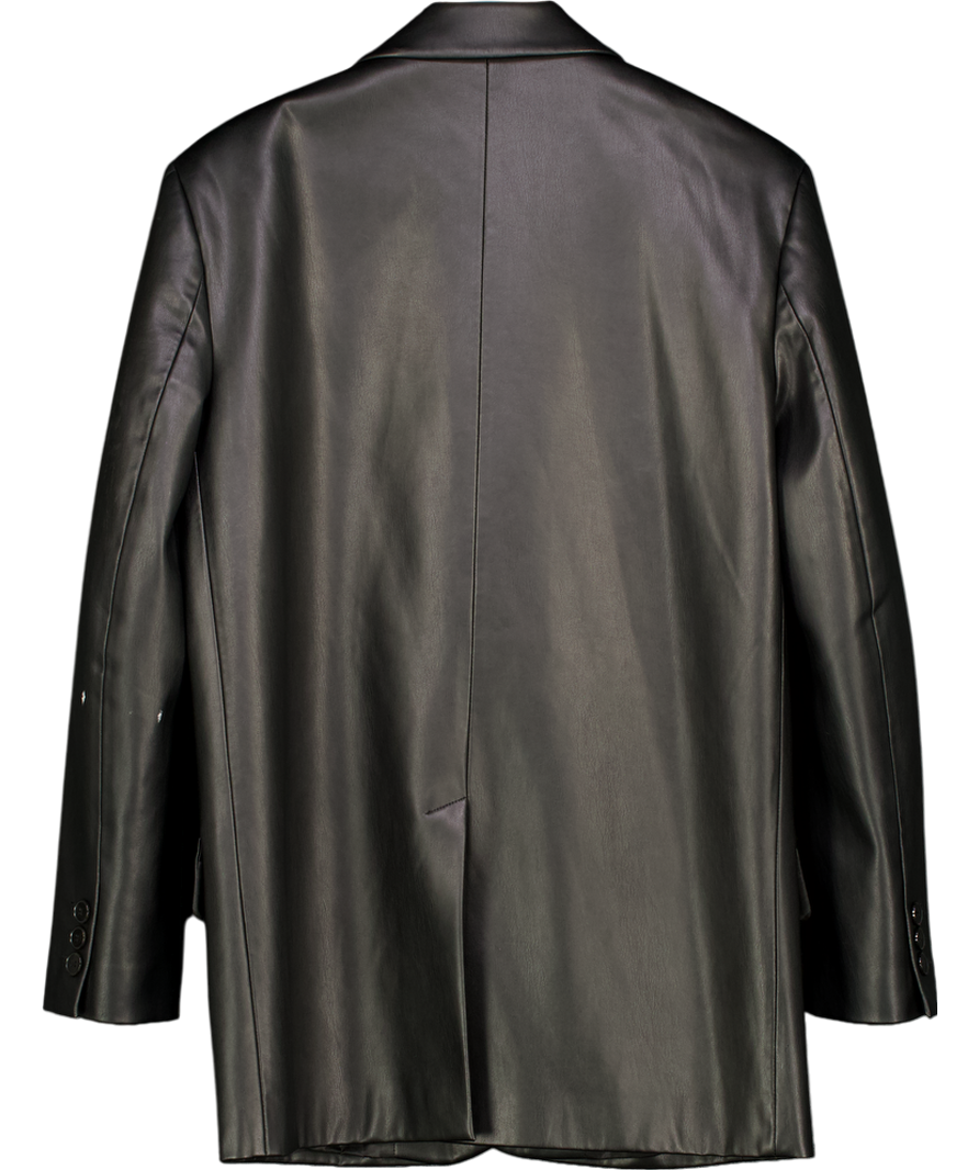 ZARA Black Oversized Leather Blazer UK M
