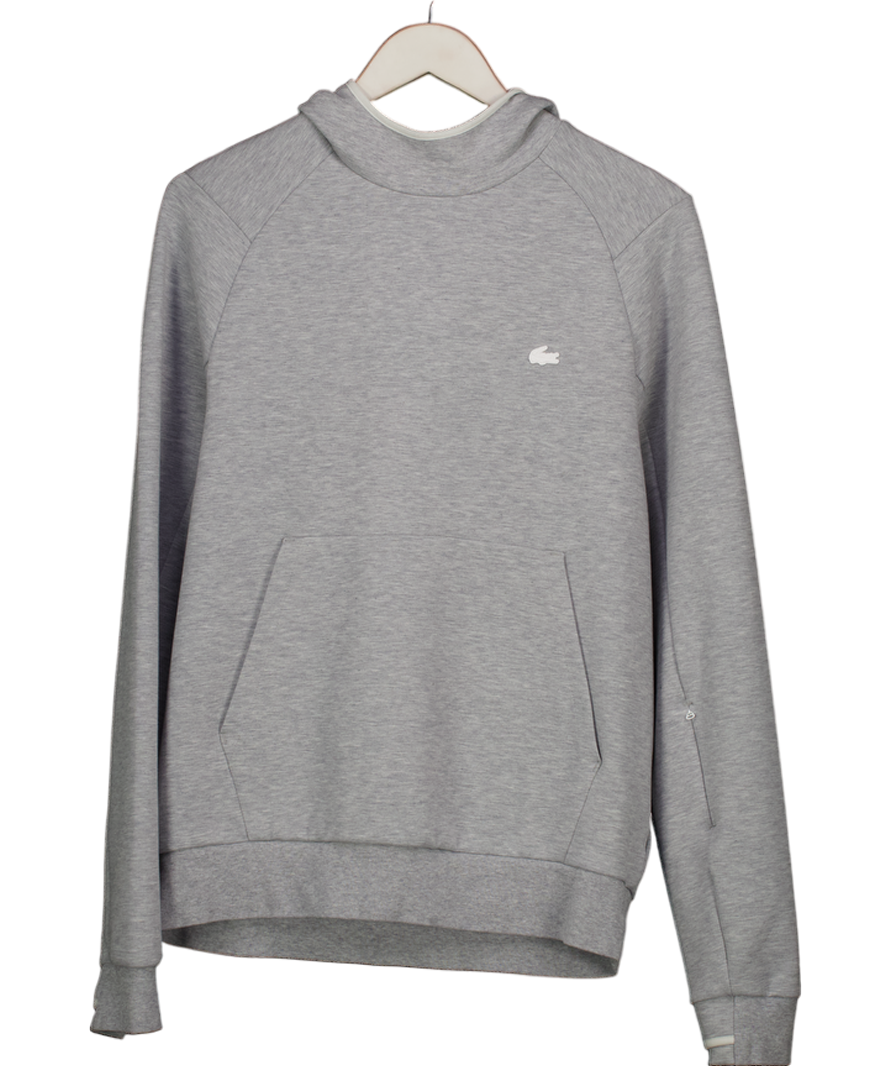 Lacoste Grey Funnel Neck Hoodie UK M