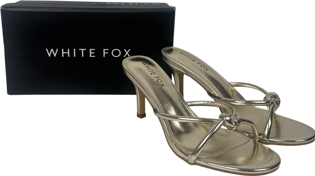 White Fox Metallic Mary Mules Champagne UK 7 EU 40 👠