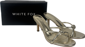 White Fox Metallic Mary Mules Champagne UK 5 EU 38