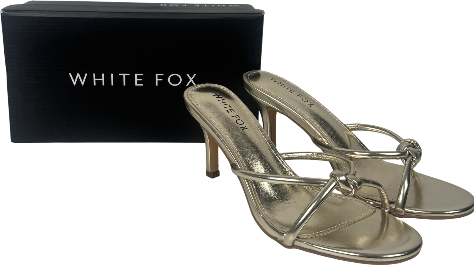 White Fox Metallic Mary Mules Champagne UK 7 EU 40 👠