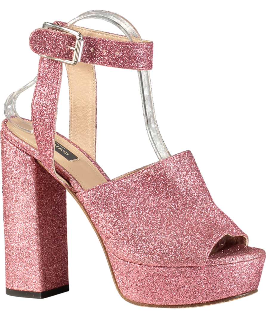 Pinko Pink Glitter Platform Sandals UK 5 EU 38 👠