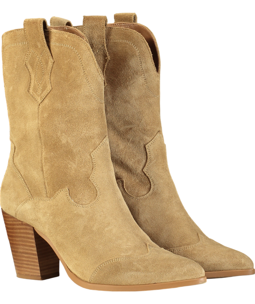 Mint Velvet Beige Cowboy Ankle Boot UK 8 EU 41 👠