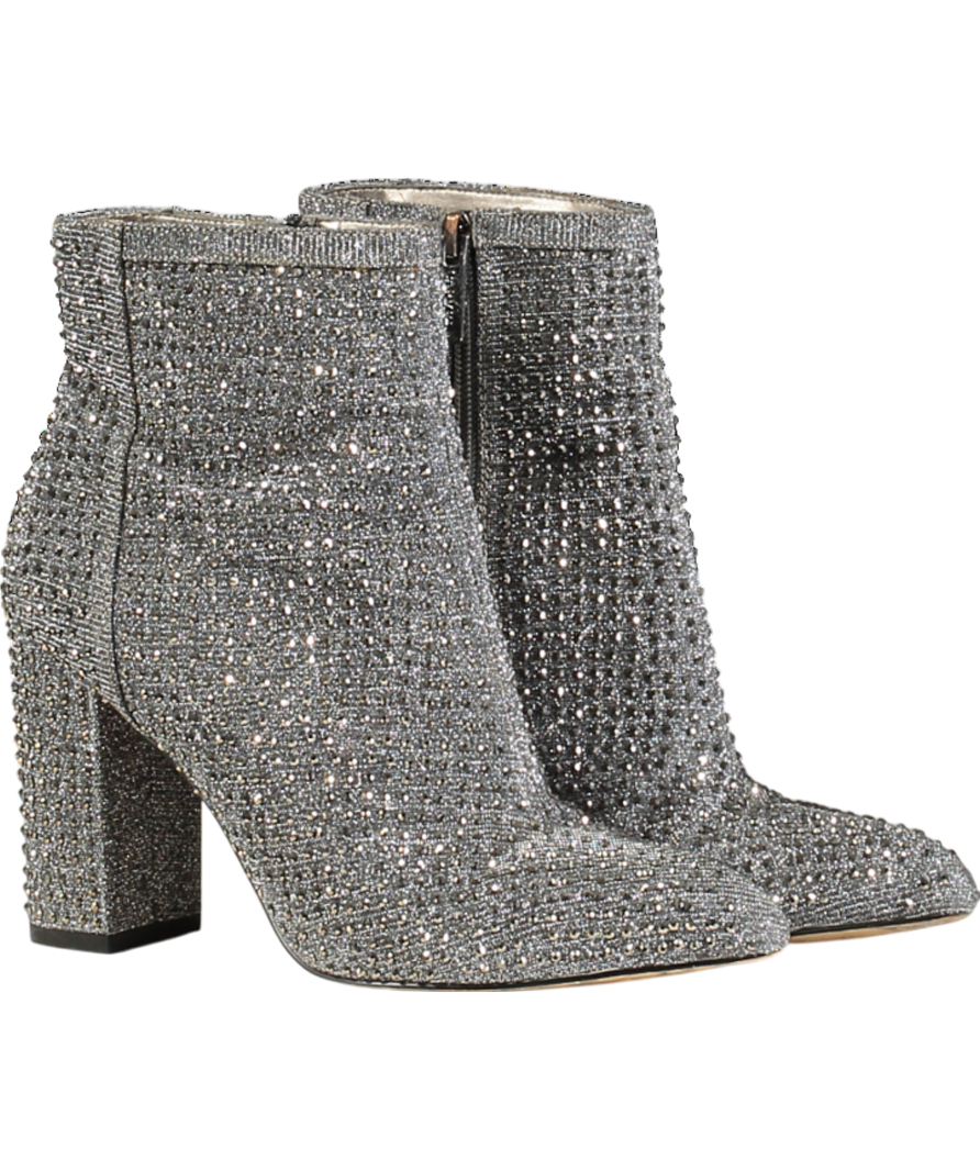 Carvela Grey Shine Embellished Ankle Boots UK 4 EU 37 👠
