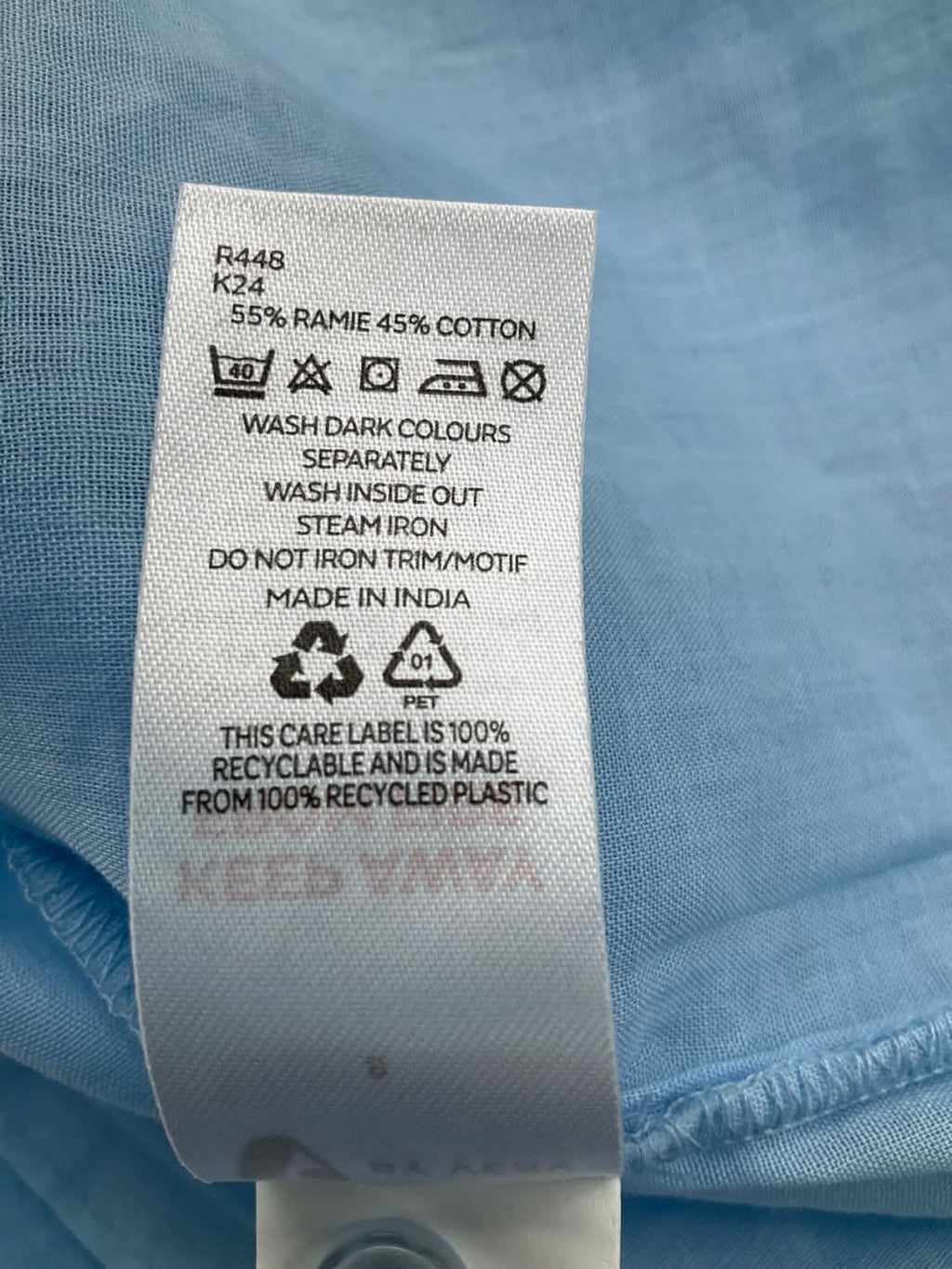 Very Blue Cotton Blend Shirt UK 8