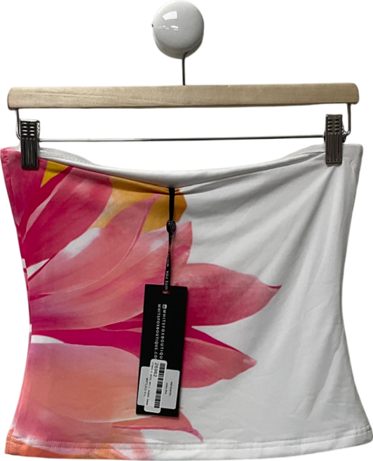 White Fox White Coral Pink Bandeau UK L