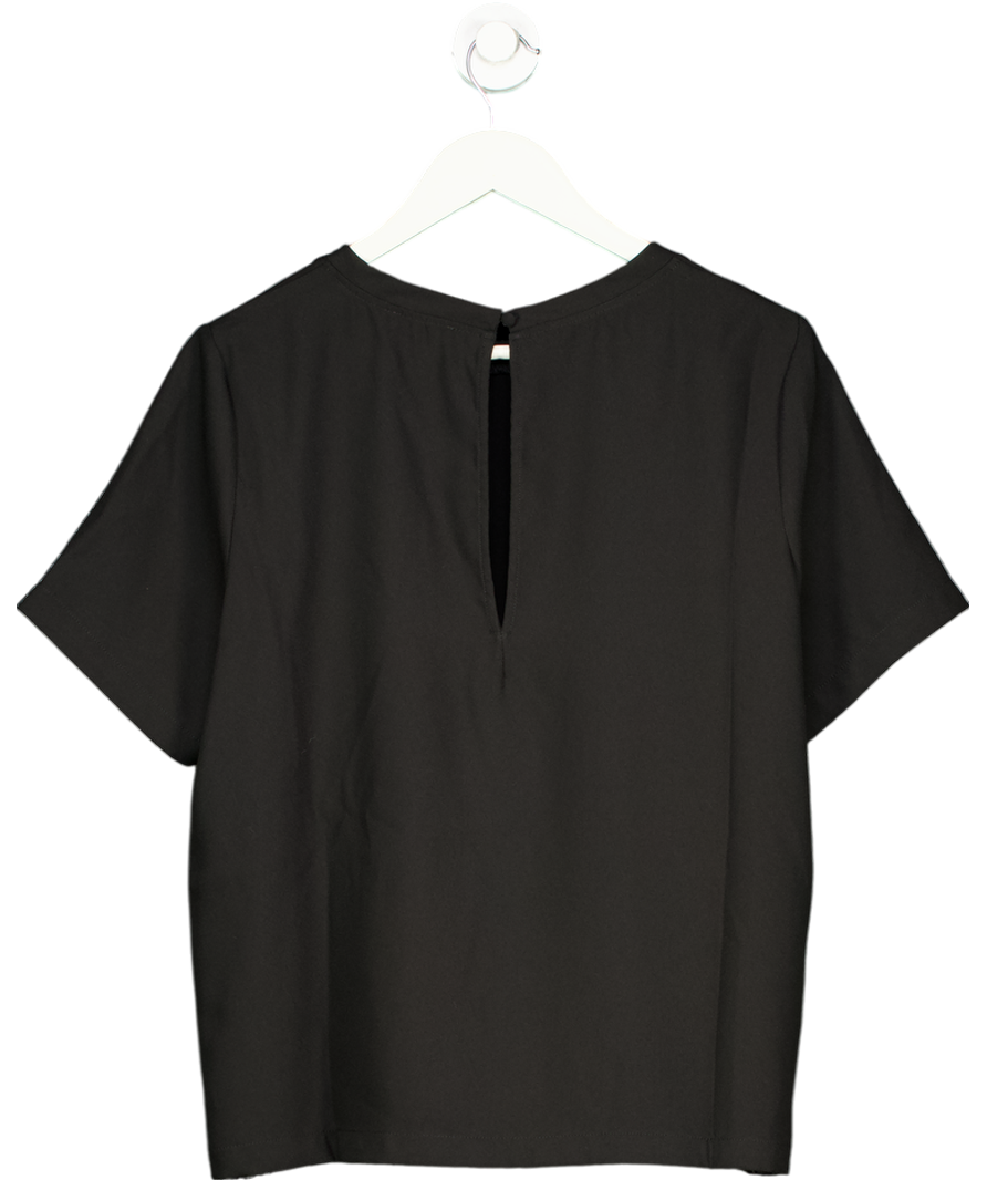 ELEVEN LOVES Black Winnie Lurex Side Stripe T-shirt UK 12