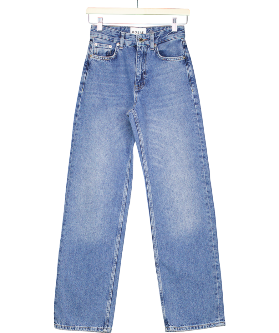 Rosae Paris Blue Le Dean The Flattering High Rise Straight Leg Jeans W24