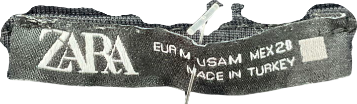 ZARA Black Polyamide Top With Large Straps UK M