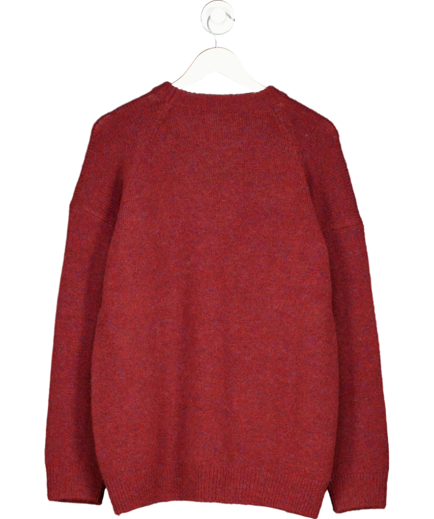 La Paz Red Wool Alpaca Blend Crew Neck Jumper UK M