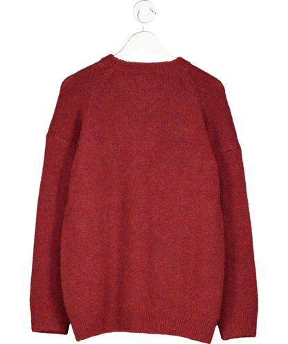 La Paz Red Wool Alpaca Blend Crew Neck Jumper UK M