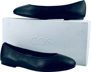 COS Black Leather Ballerina Flats UK 6 EU 39