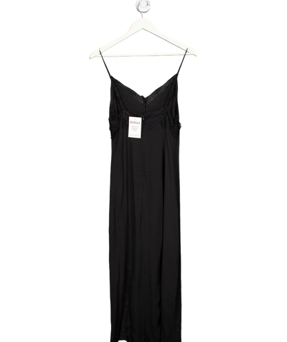 AFRM Black Lace Trim Midi Slip Dress Petite UK S