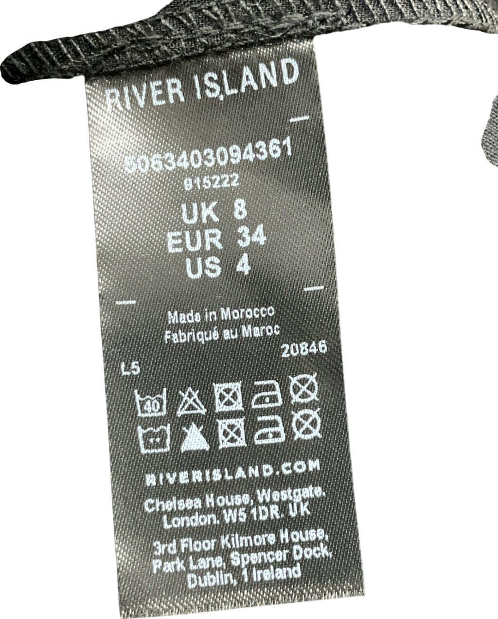 River Island Black Lace Trimmed Mini Skirt UK 8