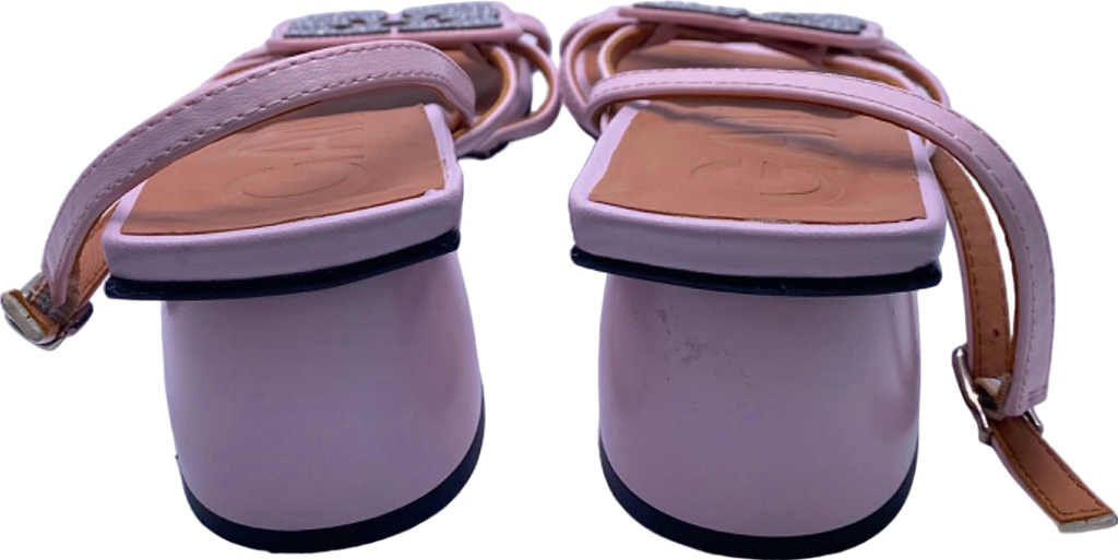 Ganni Pink Crystal-Embellished Heeled Sandals UK 5