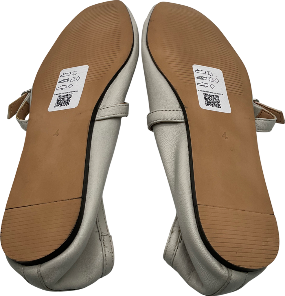 Topshop Beige Betty Leather Square Toe Ballerina Pumps UK 4 EU 37 👠