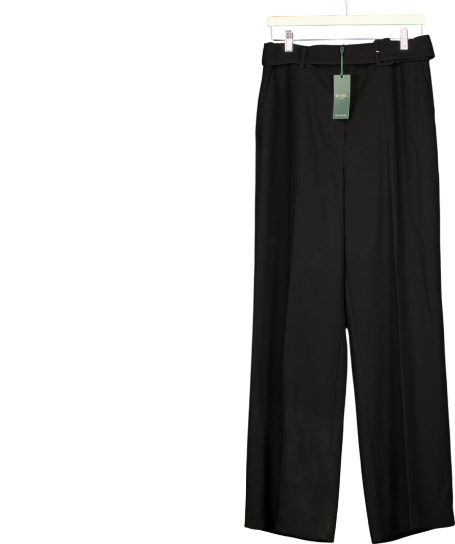 Hobbs Black Drew Wide Trousers UK 12